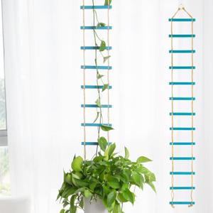 Blue Chain Trellis for Climbing Plants Indoor - Durable Natural Wood Design for Pothos and Ivy Support - Decorative Decorative Wall Feature for Home and Garden