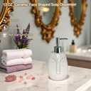 White Soap Dispenser, with Face Design, Ceramic Funny Liquid Dispenser, Refillable Lotion, Soap, Shampoo, Bathroom and Kitchen (White02)