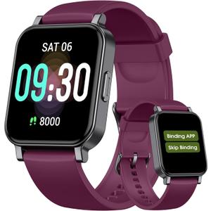 Pedometer Watch Senior Friendly No App/Phone Required, Waterproof Fitness Tracker Watch with Step Counter Calories/Sleep Tracker for Walking Running for Men Women (Purple)