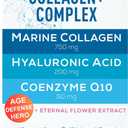 Marine Collagen Pills Complex – 200mg Hyaluronic Acid Supplement, Coenzyme Q10 CoQ10, Hydrolyzed Marine Collagen Peptides, Eternal Flower Hydration, Age Defense Supplements - 60 Sealed Tablets