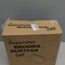 Broom and Dustpan Set for Home, Dust pan with Long Handle, Broom with Dustpan Combo Set, for Home Kitchen Room Office Lobby Floor Use Upright Stand Up Sweeping (Gray&Green)