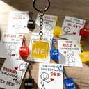 Valentine's Day School Cards for Kids - 24 Slang Cards with 8 Keyboard Keychains - Perfect for Valentine's Day Class Exchange Gifts for Boys, Girls, and Teenagers