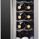 SCHMCK 12 Bottle Compressor Wine Cooler Refrigerator w/Lock - Large Freestanding Wine Cellar For Red, White, Champagne or Sparkling Wine - 41f-64f Digital Temperature Control Fridge Stainless Steel