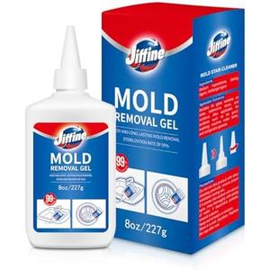 Jiffine Mold Stain Remover Gel Cleaner - Heavy Duty Cleaner for Washing Machine Seals, Grout, Caulk, Showers, and Bathroom Tile - 8 Fl Oz
