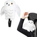 Snowy Owl Shoulder Plush Toy Halloween Costume Accessories Soft Stuffed Animal Costume Cosplay Accessories Dress Up Party Toys for Kids
