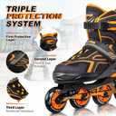 2PM SPORTS Torinx Green Boys Adjustable Inline Skates, Fun Beginner Roller Skates for Kids, Youth, Girls, Men and Women