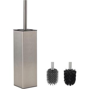 BVL Toilet Brush and Holder Set Brushed Nickel Toilet Bowl Cleaner Brush Freestanding for Bathroom