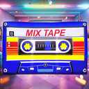 80's 90's Party Decoration 5FT Inflatable Magnetic Tape Party Decorations, Blow up LED Lights Favors, for 80s 90s Hip Hop, Birthday, Music, Disco Retro