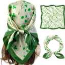 Pure Mulberry Silk Light weight Hair Scarf 27" Neckerchief Printed Women's Head Scarf Wraps With Gift Packed (65*65CM)