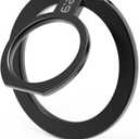 PureGear Magnetic Phone Grip Ring Stand, Magnetic Phone Ring Holder for MagSafe iPhone Air, 17, 17Pro, 17ProMax, 16, 16Pro, 16Plus, 16ProMax, 15, 15Plus, 14, 13, 12, Adjustable Kickstand (Black)