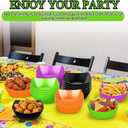 100 Pcs 100 Pcs Christmas Square Plastic Serving Bowl with Food Pick Disposable Snack Salad Buffet Bowl Party Candy Chip Fruit Dishes Bar Containers for Christmas New Year (8 oz,Colorful)