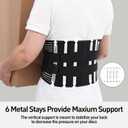 Back Brace for Women Men Lower Support Pain Lumbar Belt Sciatica Relief Products Posture Corrector Scoliosis Herniated Disc Work Pelvic Tilt Highest Rated Lumbowrap Spinal Stenosis Black Large