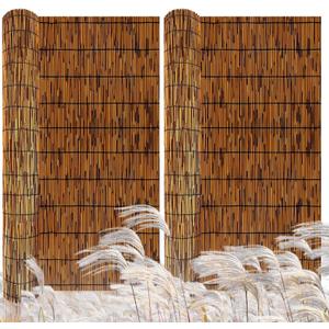 2 Pack Natural Reed Fence,4FT X 13FT Bamboo Fencing Privacy Reed Screening for Outdoor, Gallery, Restaurant, Hotel, Patio (Brown)