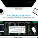 Excel Cheat Sheet Desk Pad, 31.5"x11.8", Waterproof Extra Large Excel Shortcut Mat with Stitched Edges, Anti-Slip Excel Mouse Pad for Office Desk, MS Excel/Word Shortcuts (Green Excel J)