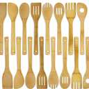 DEAYOU 16 PCS Bamboo Wood Spoons Set, Cooking Utensils for Cookware, Wok, Everyday Use, Mothers Day Gifts, Housewarming Gifts