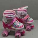 Roller Skates for Kids Girls Toddlers Beginners, 4 Size Adjustable Light Up Wheels Roller Skates for Girls Youth (Small(12J-2), Pink)