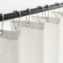 VOILYBIRD White Farmhouse Linen Shower Curtain, Neutral Bath Decor Slub Texture Elegant Shower Curtain with Hooks, 72 x 72