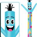 15FT Tall Happy Birthday Inflatable Tube Man (18''Diameter) Wacky Wavy Dancing Guy for Outdoor Decoration Advertising Business Promotion (Blower Not Included)