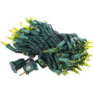 Vickerman 100 Lime Mini Light on Green Wire, 33' Christmas Light Strand
