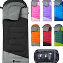 PTEROMY Sleeping Bags for Adults, Lightweight Water Resistant Backpacking Camping Sleeping Bag for Warm Cold Weather, Camping Essentials for Hiking Outdoor Travel (Black)