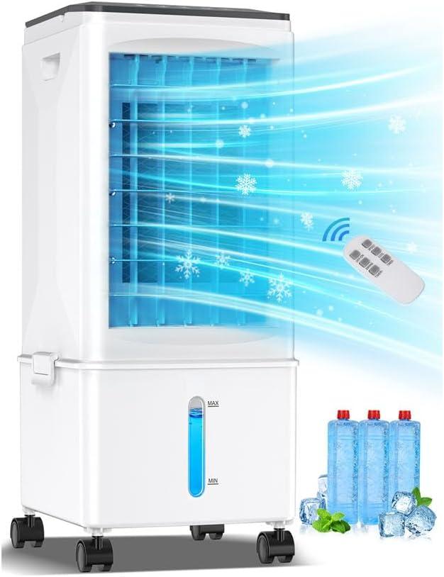 Portable Air Conditioners, Portable AC Unit, Evaporative Air Cooler w/2.5Gal Tank, Fast Cooling, 3 Speeds, Windowless Air Conditioner w/7H Timer, Swamp Cooler for Room Home Office Garage