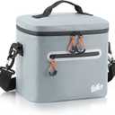 Soft-Sided Cooler Bag, 7/16/30 Can Portable Ice Chest Box, Waterproof, Leak-Proof, Insulated Cooler for Lunch, Beach, Drink, Beverage, Travel, Camping, Picnic (Gray)