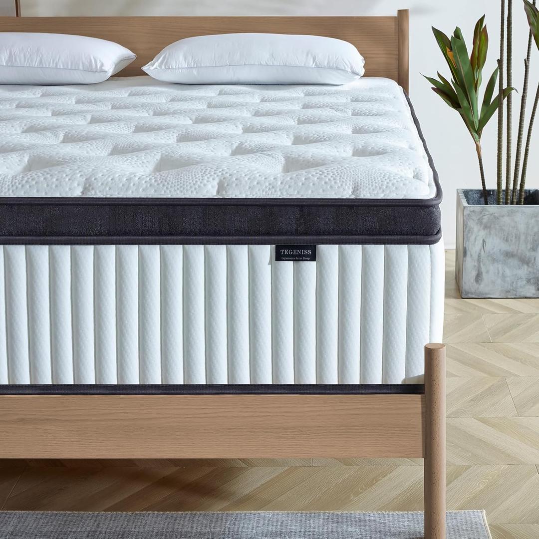 Full Size Mattress, 12 Inch Memory Foam, Independent Spring, Soft and Comfortable Medium Firm Hybrid Mattress in A Box, Pressure Relief