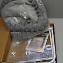 IPOW Cat Bed Heavy Duty Steel Frame Supports up to 50lbs Cat Desk Bed & Perch Space-Saving 90Foldable with Soft Ultra-Plush Faux Fur for Small Medium Large Cats (Gray)