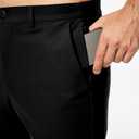 JMIERR Mens Chino Pants Casual Stretch Golf Pants Waist Tapered Trousers Lightweight Comfy Pants with Zipper Pockets (Black, M)