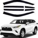 Side Window Visor 6 Piece Set for Toyota Highlander 2020 2021 2022 2023 2024 2025 Safe RAIN Out-Channel Guard Deflector Window Deflectors Vent Deflectors (for Highlander 20-25 6-PCS)