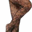 EVERSWE High Waist Fishnet Tights, Thigh High Suspender Stockings (Black)