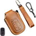 2022 2023 2024 2025 2026 Leather Key Fob Cover, Compatible with Honda Accord Civic HR-V CR-V Pilot Sport SI EX EX-L Touring, No Screw Design Retro Style Smart Key Protector, 4/5 Button(Brown)