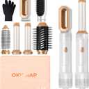 6 in 1 Blow Dryer Brush, Upgrade Hair Dryer Brush Set Negative Ion Air Styler Curling Wrap Air Curler, Hot Air Brush Curling Iron Hair Styling Tools As A Gift for Straight/Curl/Dry/Smooth, White