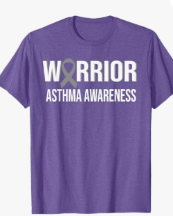 Grey Ribbon Asthma Awareness Warrior Gift T-Shirt