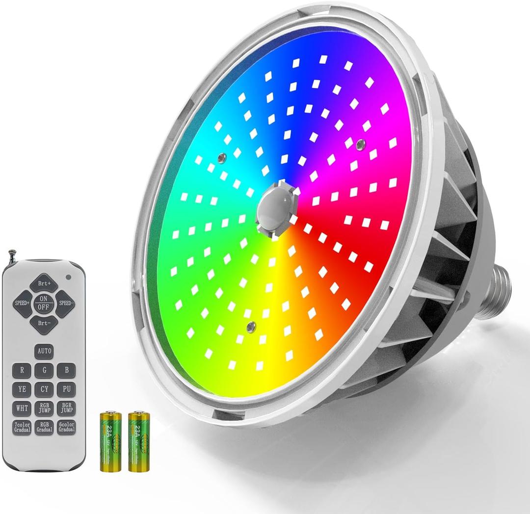 2025 Upgraded 120V 90W LED Pool Light Bulb for Inground Pool,RGB Color Changing Pool Light for Swimming Inground Pool,E26 Base,Remote Control,Replacement Bulb for Pentair and Hayward Fixture