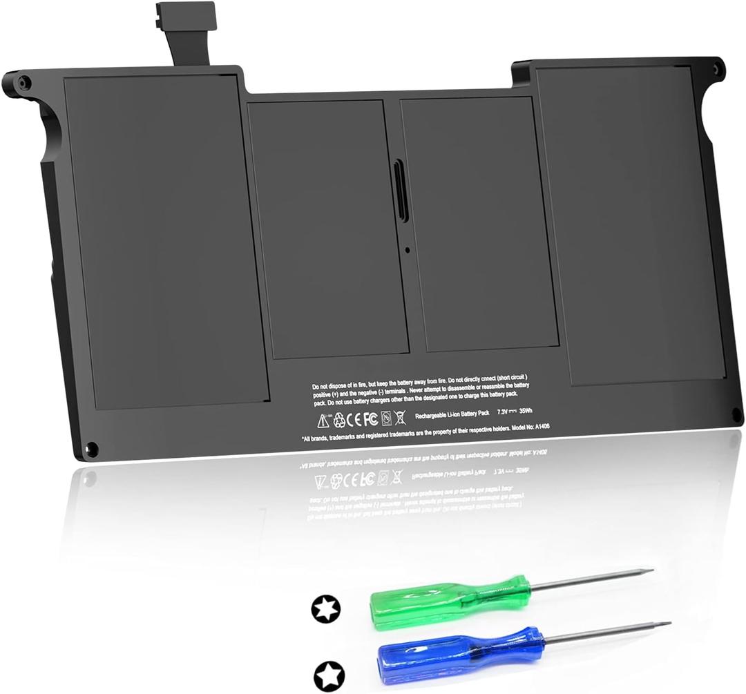 A1406 A1465 Battery, Replacement Battery for MacBook Air 11 inch (2012-2015 A1465) and (Mid 2011 A1370) - A1406 A1495 Battery for 11-inch MacBook Air [7.3V/35W/4790mAh]