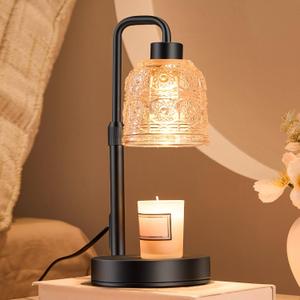Candle Warmer Lamp with Timer Dimmer, Adjustable Height Wax Melt Warmer for Jar Candles, Housewarming Gift, Birthday Mother's Day Valentines Gifts for Women Mom Sister Wife Bedroom New Home Room Decor, Black