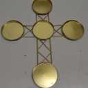 1 Pc Christmas Advent Candle Wreath Ring Metal Candle Holder for Pillar Advent Rustic Candlesticks Holders for Xmas Table Centerpiece Decor Home (Thin,Cross)