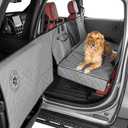 Back Seat Extender for Dogs - As Seen on Shark Tank Hard bottom adds 40% more space, holds up to 400 lbs, waterproof, machine-washable, heavy-duty Back Seat Cover for Dogs, Gray