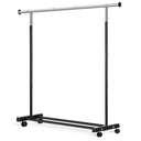 Clothes Rack Clothing Racks for Hanging Rolling Heavy Duty Coat Rack Drying Rack Clothing 44 lbs Capacity 35.5" x16.5" Pipe,Rolling Garment Rack Black