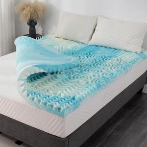 3 Inch 5-Zone Twin Memory Foam Mattress Topper, Cooling Gel Infused Foam Mattress Topper for Pressure Relief, CertiPUR-US Certified Twin Bed Topper,Blue, 38"75"