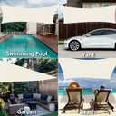 16'x16'x16' Triangle Sun Shade Sail, Permeable Shade Sails HDPE UV Block Sunshade Outdoor Patio Canopy Sun Cover for Backyard, Garden, Porch, Cream