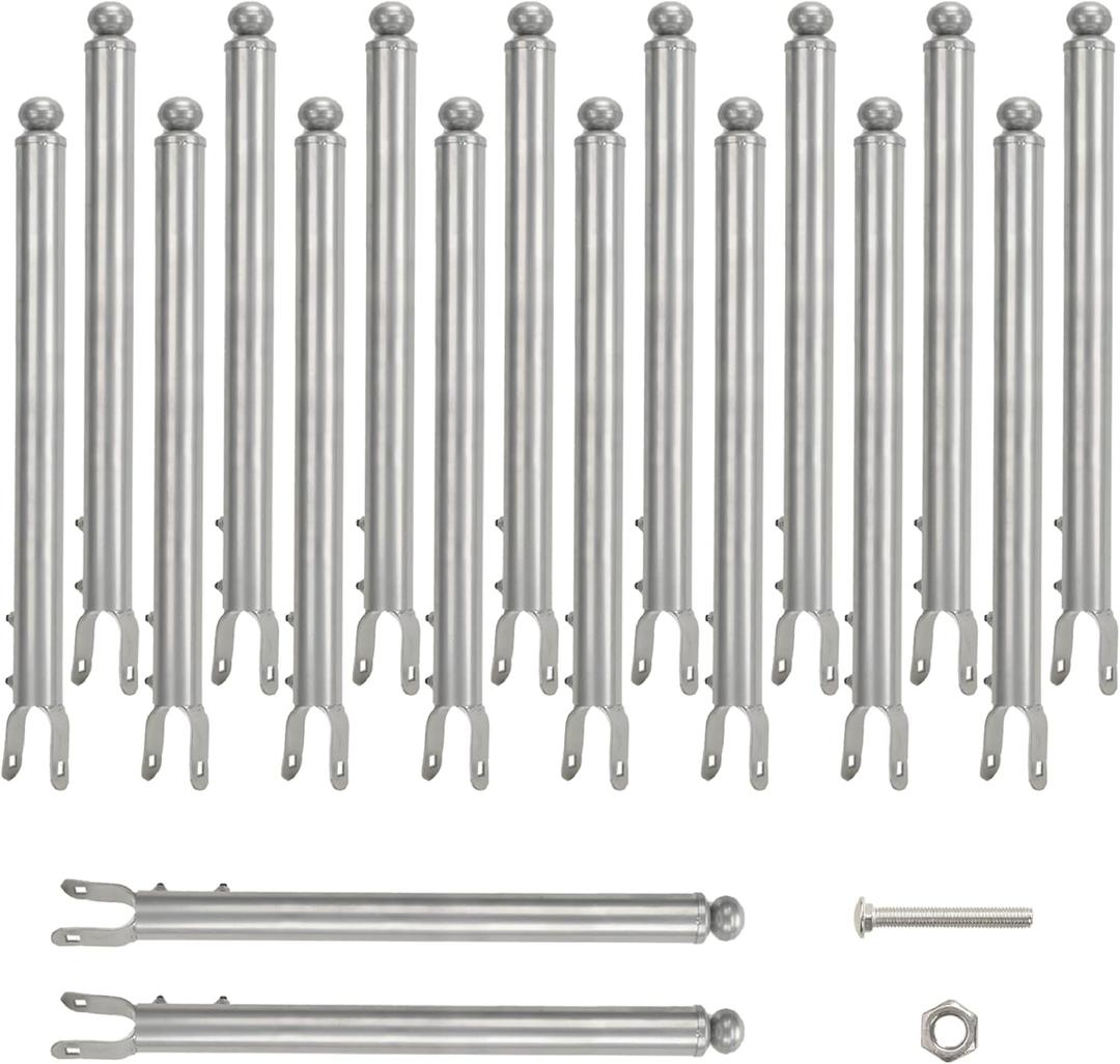 18 Pack 1-3/8'' Chain Link Fence Extension, 20'' Fence Extension Height, Galvanized Post Extender for Dogs and Privacy (Silver) (Set 18)