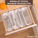 CHANCETSUI Stackable Utensil Organizer For Kitchen Flatware: Plastic Kitchen Cutlery Holder Trays, Cooking Silverware Storage For Drawer, Cabinets, Countertops Supplies