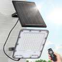 200W Solar Flood Light Outdoor 40000LM 6500K LED Solar Street Light with Remote, IP66 Waterproof Dusk to Dawn Outdoor Security Lighting, 13FT Cable Splitted Solar Powered Lamp for Parking Lot Garage