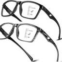 Multifocus Reading Glasses for Men, Executive TR90 Computer Readers Spring Hinge Blue Light Blocking, Near-Mid Vision Multifocal Eyeglasses UV400 Protection, +2.5