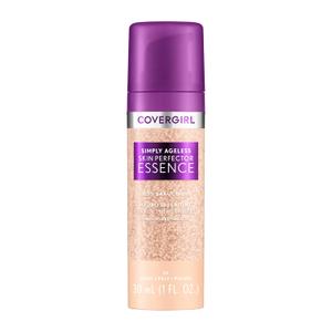 Covergirl Simply Ageless Skin Perfector Essence Foundation, 20 Light, Tinted Skin Perfector, Skincare Makeup Hybrid, Sheer Tint, Radiant Finish, Skin-Like Finish, Vegan Formula, 1.0oz (1 Fl Oz (Pack of 1))