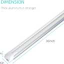 3FT LED Shop Light, 36W 5000lm Super Bright 6500K, Clear Cover, V-Shape, T8 LED Fixture, Linkable Shop Lights for Garage, Workbench, Workshop (2 Pack)