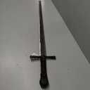 SZCO Supplies 40.5 Hand Forged Carbon Steel Rustic Broad Sword with Leather Wrapped Handle, Black/Brown (901132)