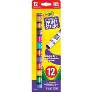 Crayola Quick Dry Paint Sticks (12ct), Washable Paint Set for Kids, Arts & Crafts Supplies, Multi-Surface, Assorted Colors, Kids Gifts